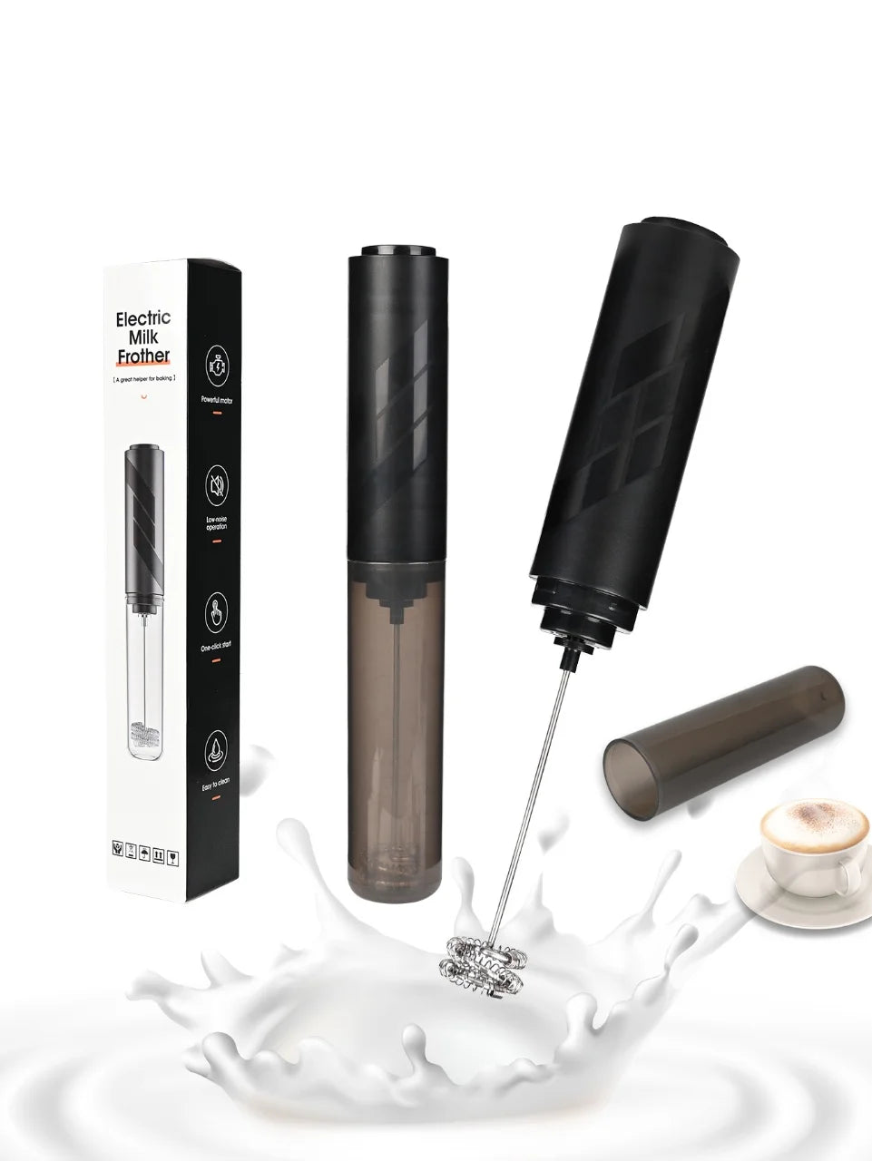 Portable AA Battery Powered Electric Milk Frother Coffee Cream Mixer Egg Beater Kitchen Blender for Coffee Lovers