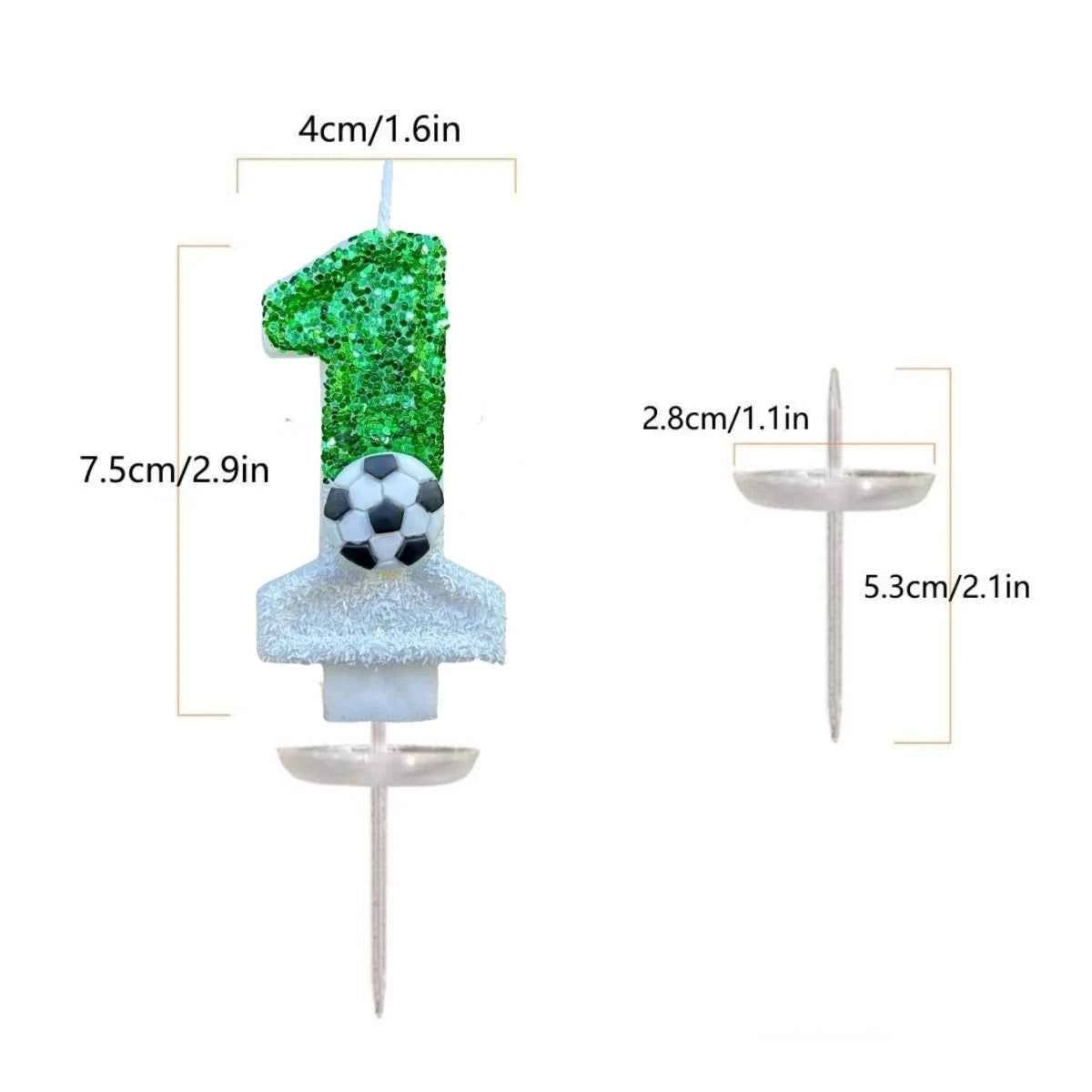 Football Birthday Number Candles, Candle Numbers for Cakes, Decorative Number Candles, Cake Topper Decoration for Birthday