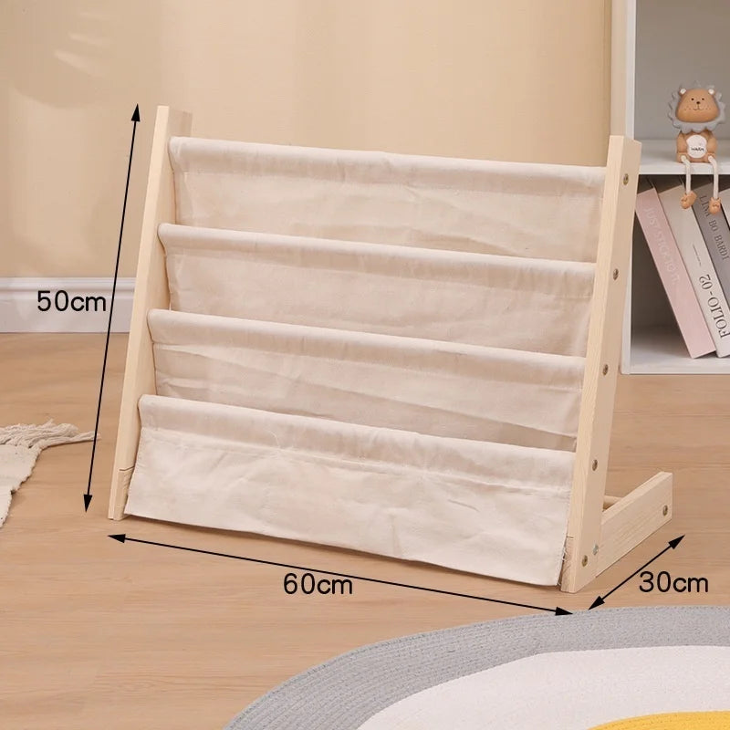 Home Multitier Solid Wood Reading Bookshelf Removable Floor Storage Bookshelf Children's Picture Book Organizer Storage Bookcase