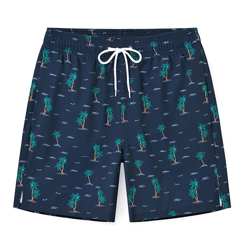 ESCATCH 2026 Summer New Arrival Mens Shorts 2 in 1 Quick Dry Gym Printing Swim Trunks Beach Side Zipper Pockets Swimsuit