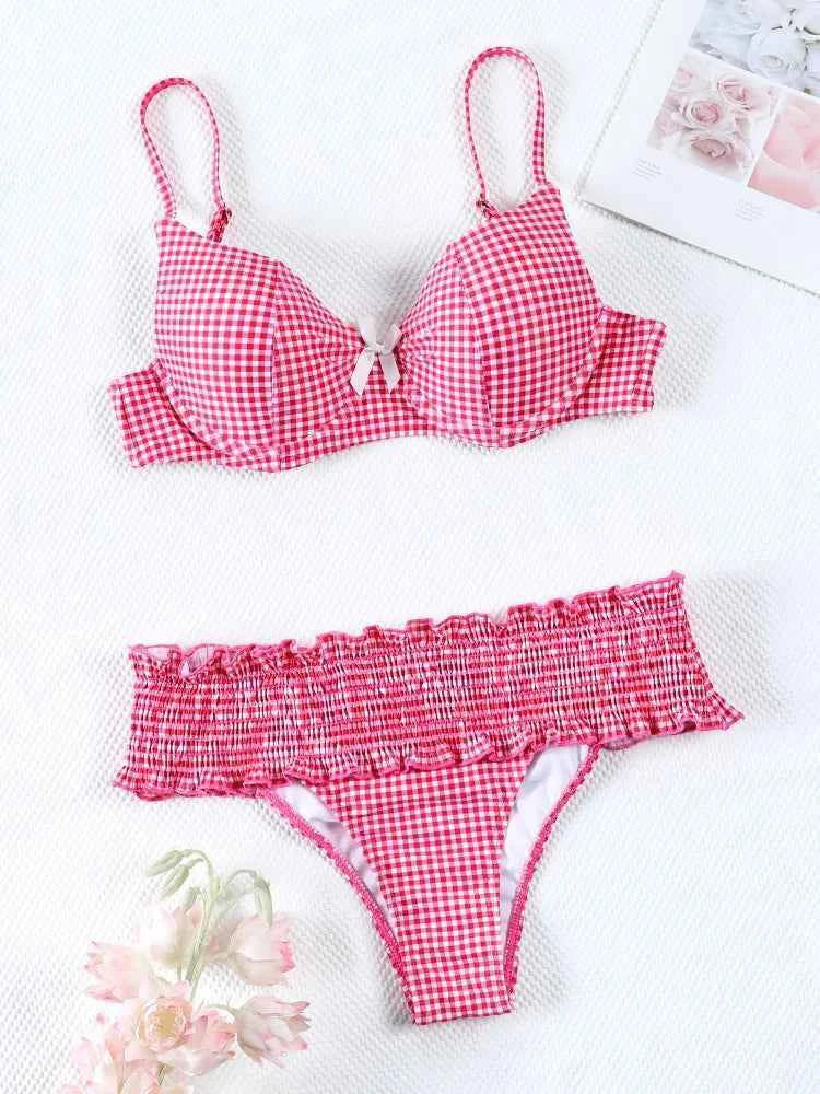 Triangle Bikinis Bow Swimsuit Women Sexy Swimwear Bandage Bikini Set Summer Biquini Female Beachwear Low Waist Thong Swimsuits