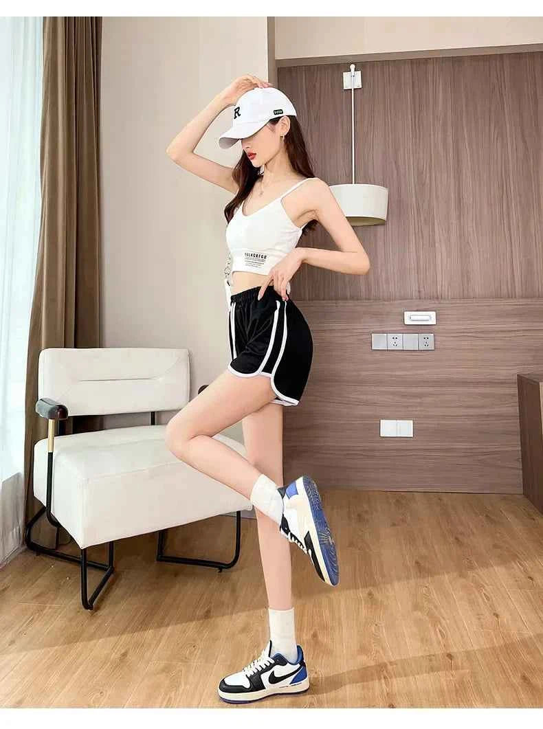 2026 Summer New Women Outdoor Sports and Fitness Shorts Korean Edition Sexy High Waist Yoga Casual Wide Leg Home Sleepers