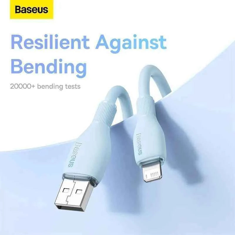 Baseus TPE 2.4A Fast Charging USB Cable for iPhone 14 13 Pro Max Xs Xr X 8 Plus Cable for iPhone iPad Air Mini 4 Charger Cable