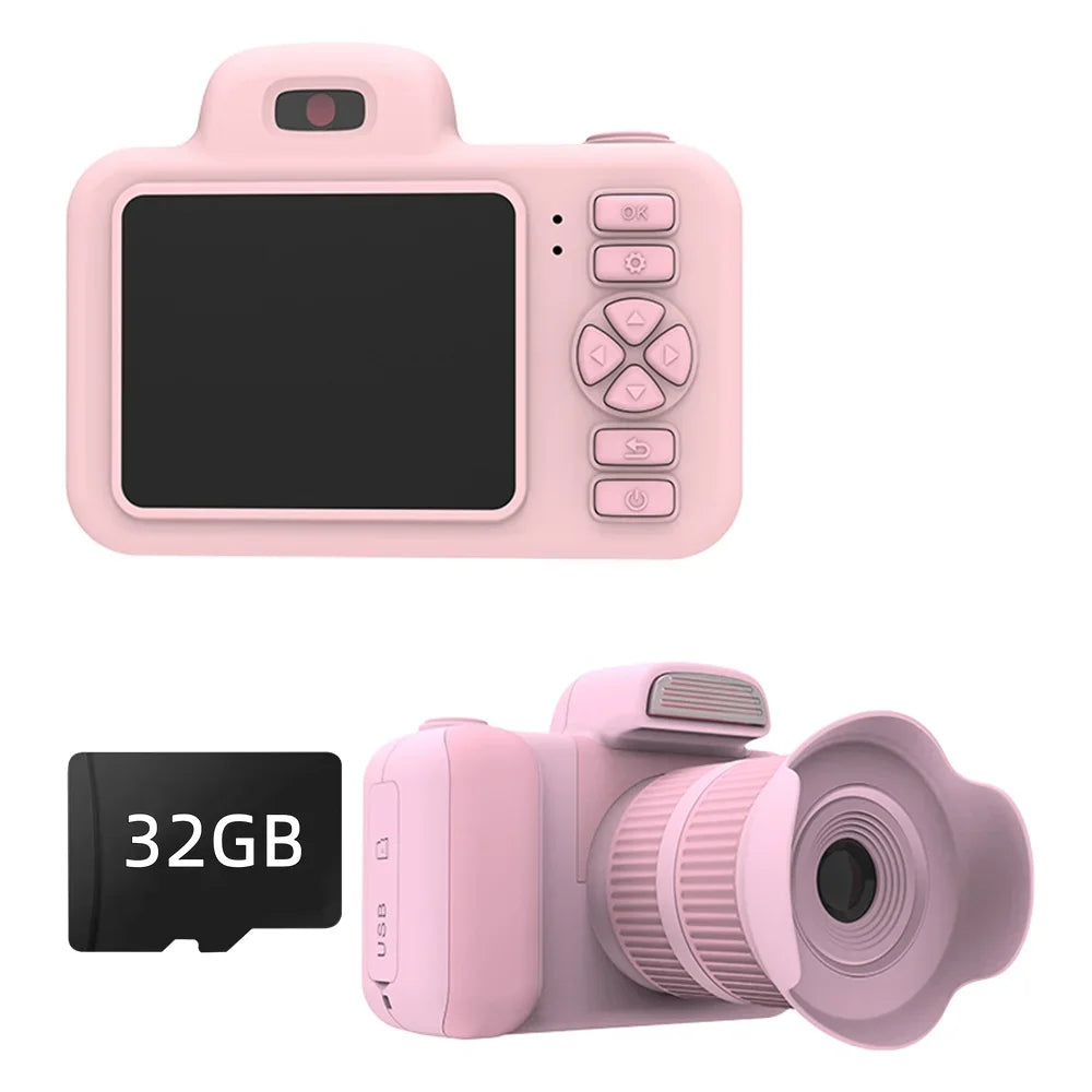 Kids Camera Toys Flash 1080P Photo Video Mini Camera 2.0 Inch Screen Long Lens Zoom Child Digital Camera Birthday Festvial Gifts
