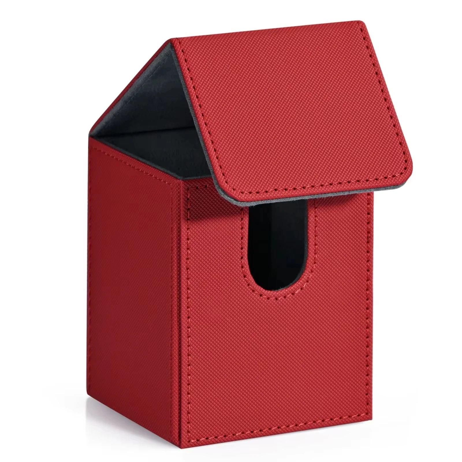 Card Deck Box,Card Storage Box holds 100+ Single Sleeved Cards, PU Leather Magnetic Closure for Magic cards TCG cards
