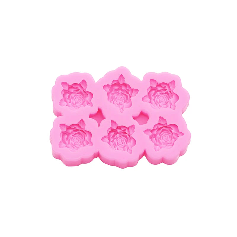 Peony Flower DIY Resin Phone Case Clay Mold 3D Peony Flower Resin Accessories Silicone Molds Flower Chocolate Fudge Cake Mold
