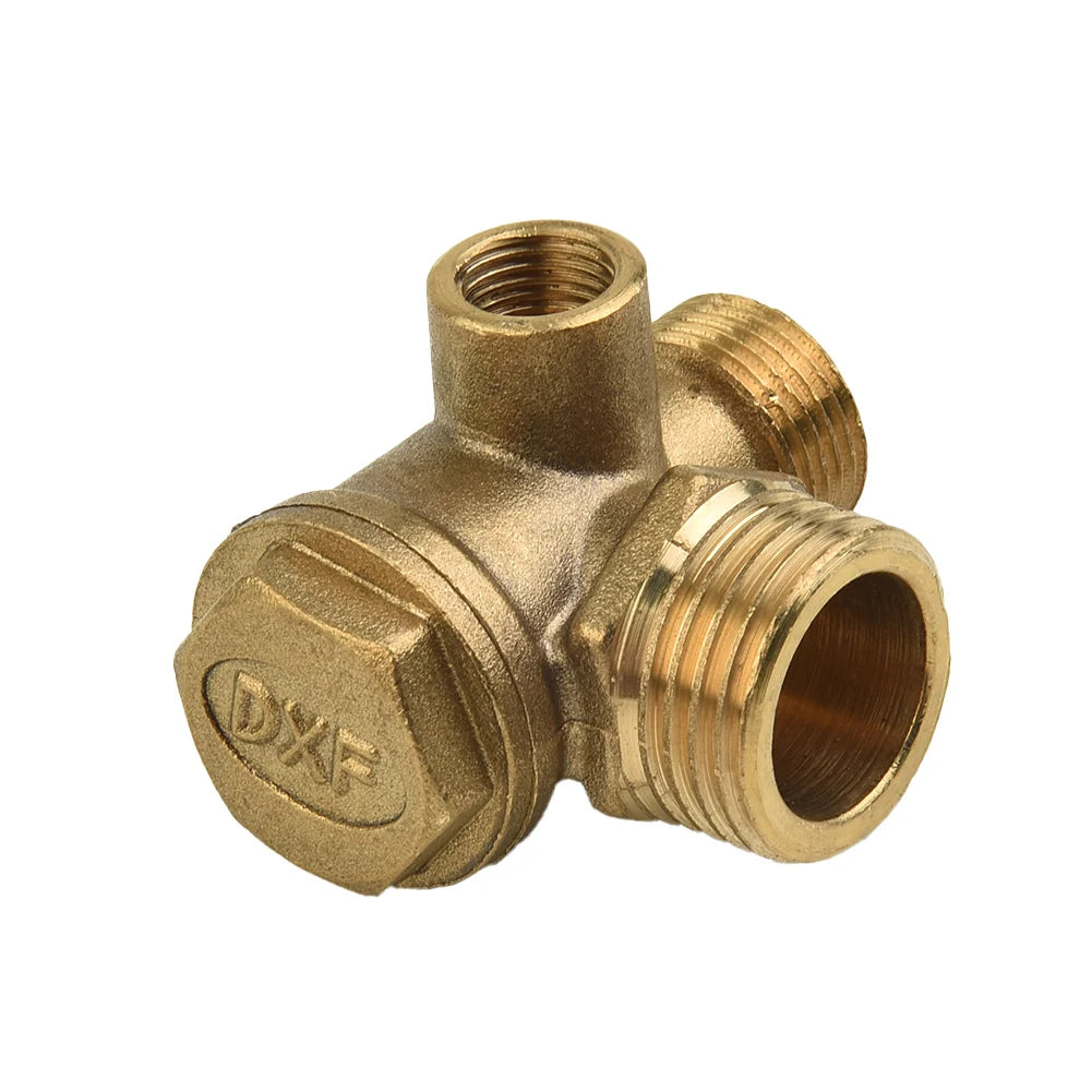 G1/2 3-Port Air Compressor Check Valve Connect Pipe Fittings Check Valve Connector Air Compressor Replacement Pneumatic Parts