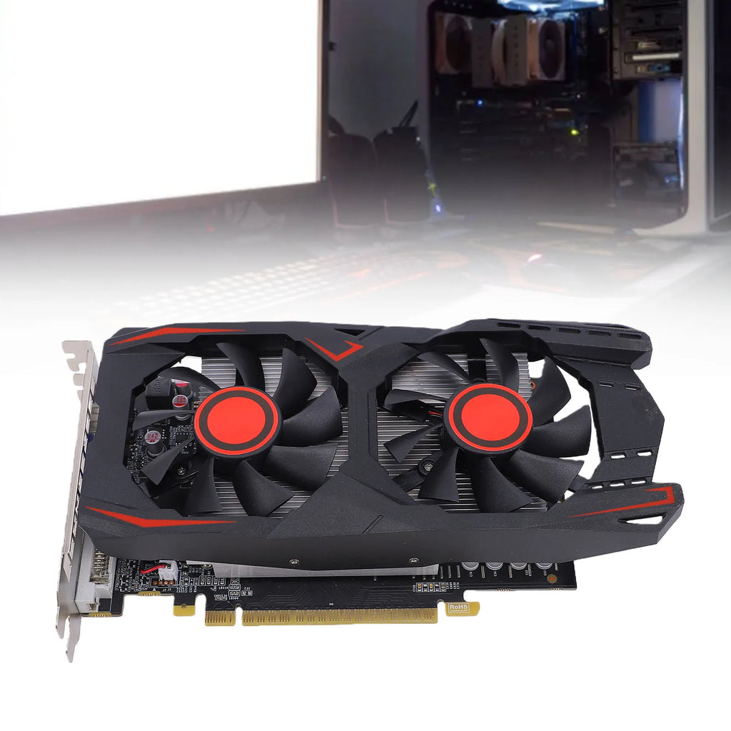 Graphics Card 6GB GDDR5 192BIT Double Fan PCIE 2.0 16X Slot Supports DVI VGA HD Multimedia Interface Gaming Video Card