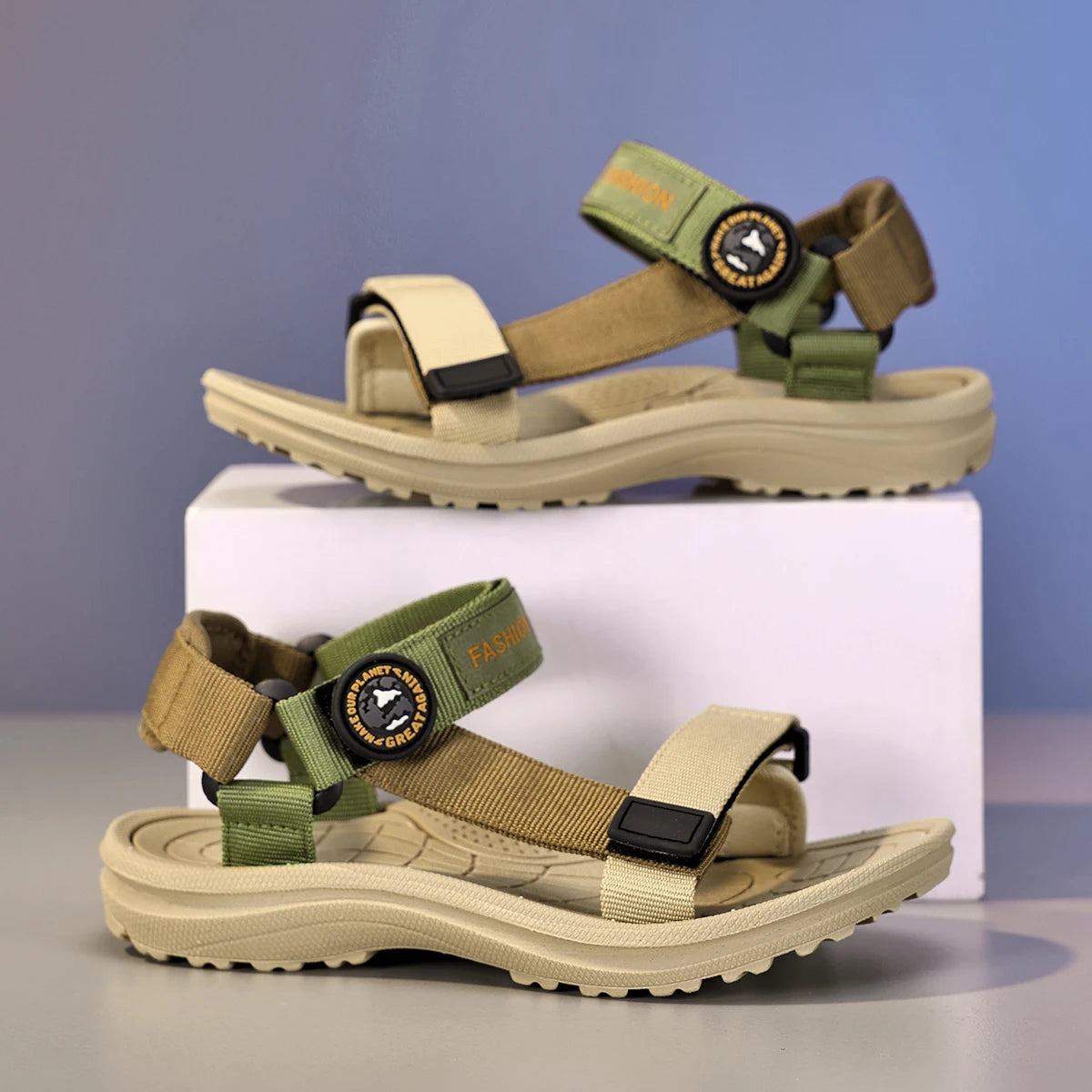 Summer Children Sandals Girls Boys Breathable Sports Running Non-Slip Soft Green Outdoor Beach Kids Casual Waking Sandals Shoes
