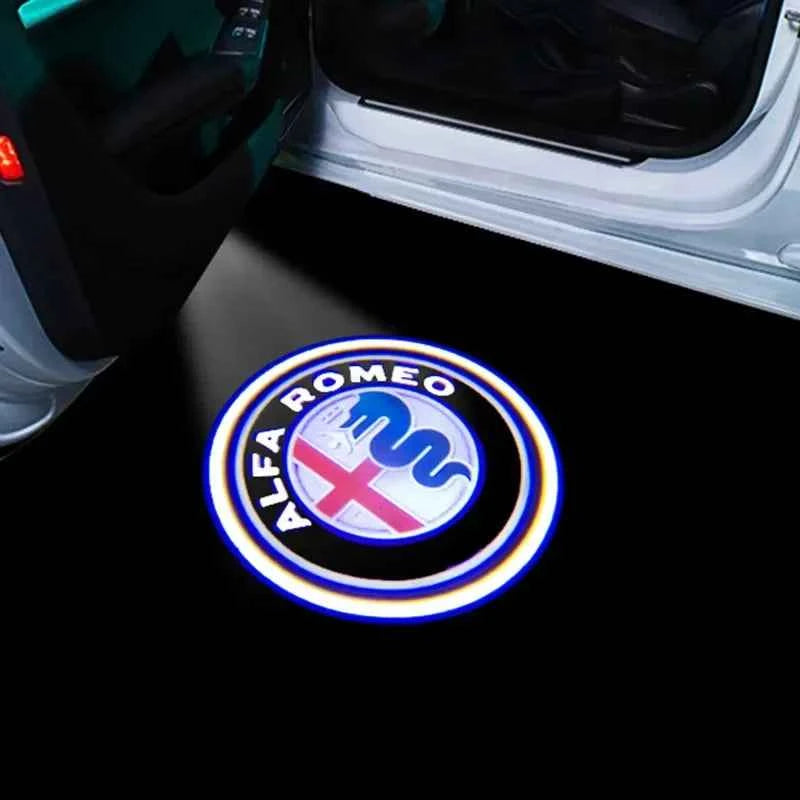 2Pcs Fashion LED Car Door Welcome Light Logo Projector for Alfa Romeo Spider Giulia Giulietta 147 156 159 Mito Stelvio GT Spider