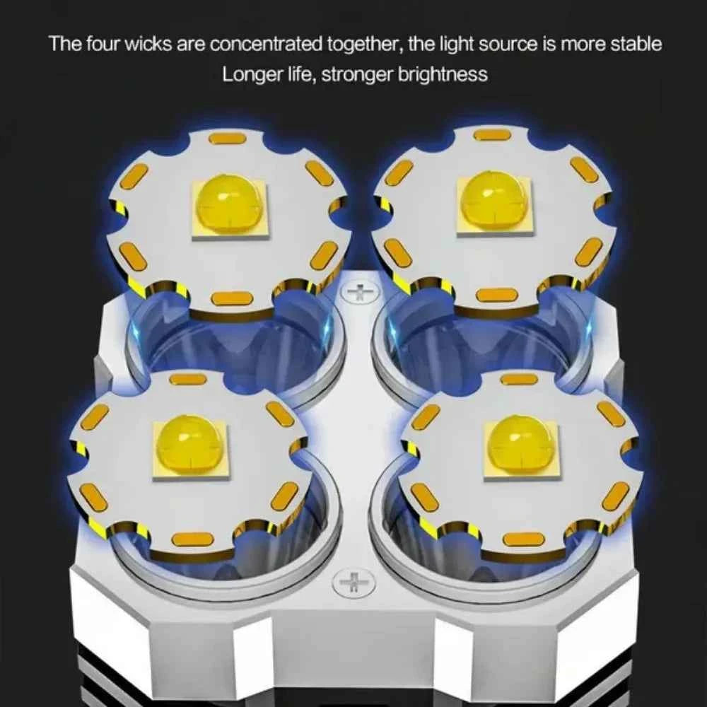 Versatile LED High-Beam Flashlight USB Rechargeable Outdoor Portable Enhancing Torch Outdoor Hiking and Exploration Experience