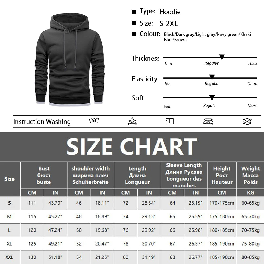 Spring and Autumn Solid Color Sports Hoodies Fleece Men's and Women's Sweatshirts Trendy Pullovers Couples Hoodies