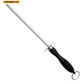 Homefish Kitchen Tool Carbon Steel Knife Sharpening Steel,Knife Sharpener With Hanging Holes (10 Inches)