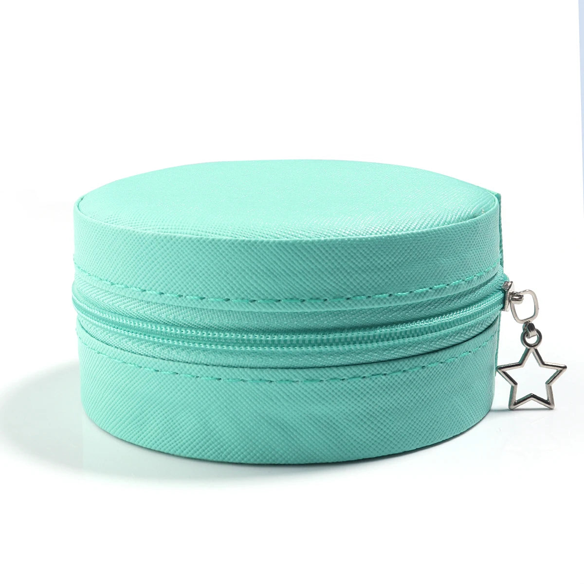 1 Pc PU Leather Jewelry Box Round Jewelry Organizer Case Multicolor Portable Necklace Earrings Rings Display Mini Storage Box