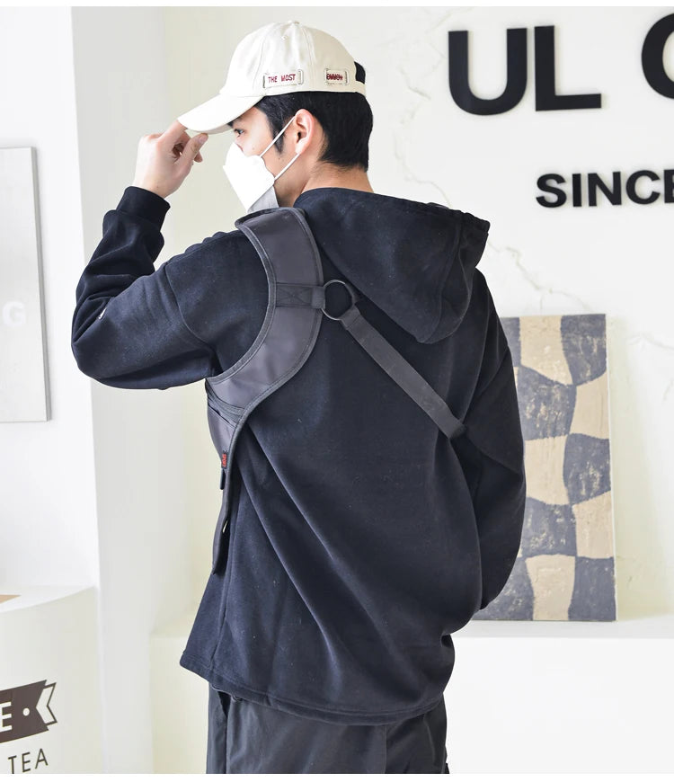Fashion Casual Men's Tactical Waist Packs Underarm Bag Lightweight Nylon Close-fitting Hidden Vest Bag Functional Men Phone Bag