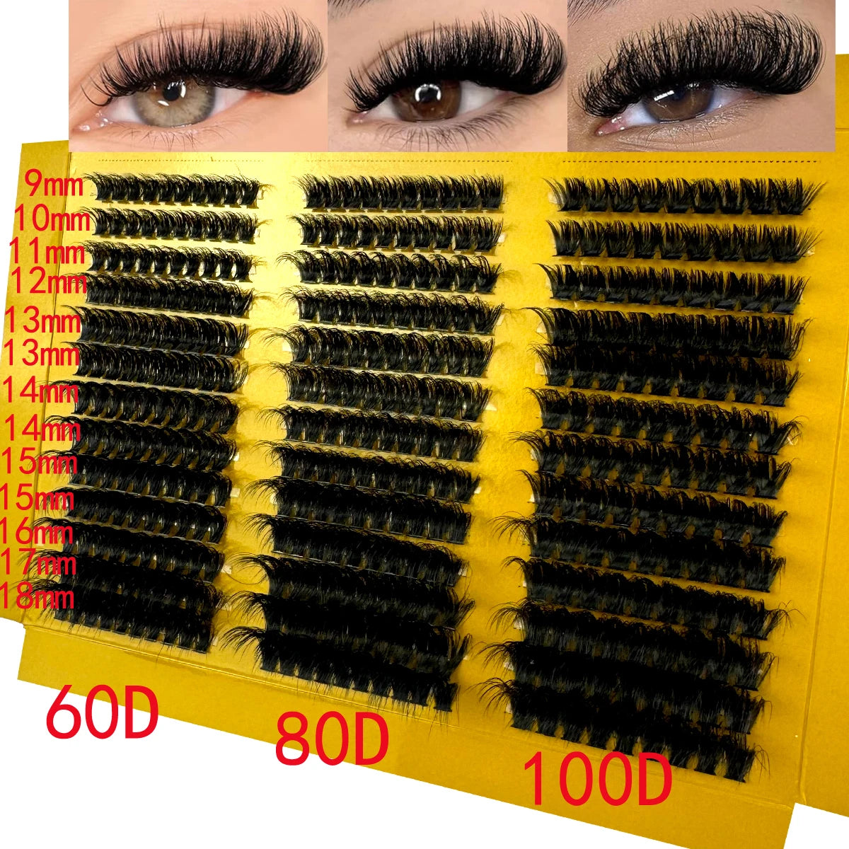 2 Color DIY Spiky Lash Clusters Volume Individual Extensions