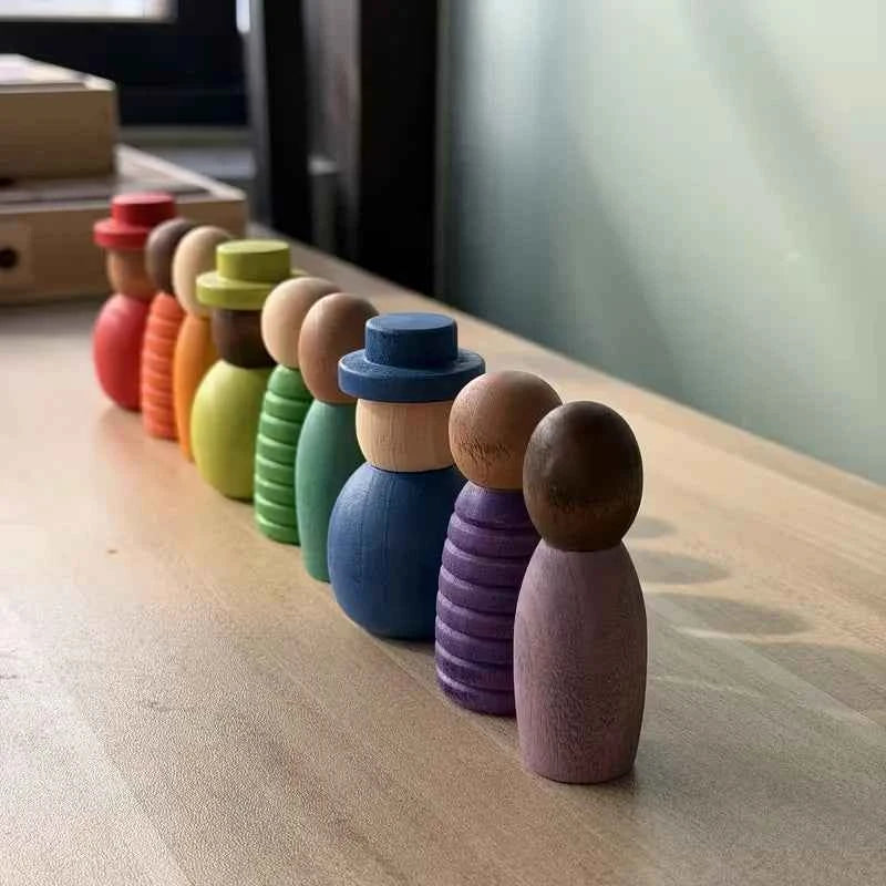 A set of colorful figurine ornaments, model house accessories, suitable for decoration in rooms or living rooms.