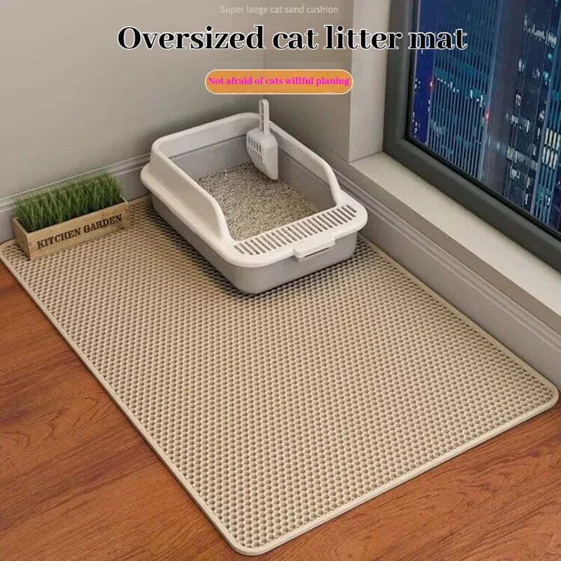 yellow Color Waterproof Cat Litter Mat 2-Layer EVA Trapping Design