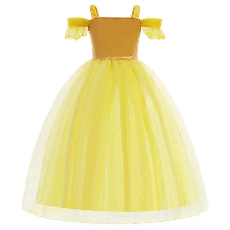 Kids Belle Costume Girl Halloween Princess Cosplay Party Dress Children Birthday Clothes Carnival Fancy Dress