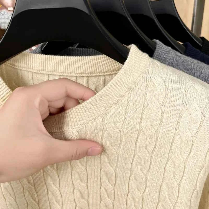 Hot High-End Luxury Man Long-Sleeved Knitwear Round Neck No Pilling No Fading Embroidery Spring New Sweater Leisure MensClothing
