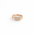 Namivaa 18K Rose Gold Multi Row Band Ring Women Elegant Cluster Wide Fine Jewelry Daily Wear High Polish Finish