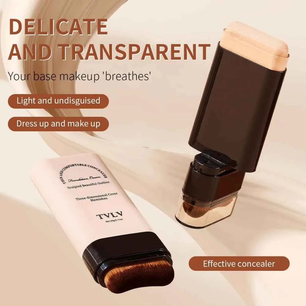 Skin Beauty Double-end Foundation Stick,Velvet Moist Light Concealer Foundation Long-lasting Flawless Makeup Face Beauty Makeup