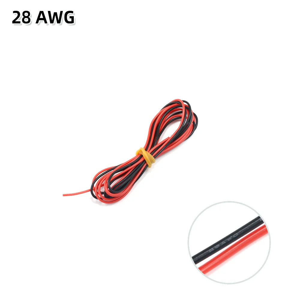 10m/lot Silicon Wire 8 10 12 14 16 18 20 22AWG Heatproof Soft Silicone Silica Gel Wire Cable (5m Red+5m Black) DIY Part