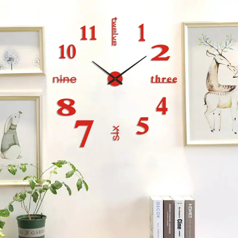 DIY Modern Design Large Wall Clock Fashion Decorative Living Room Wall Clock Home Decoration Clocks Decor Decoration for Bedroom