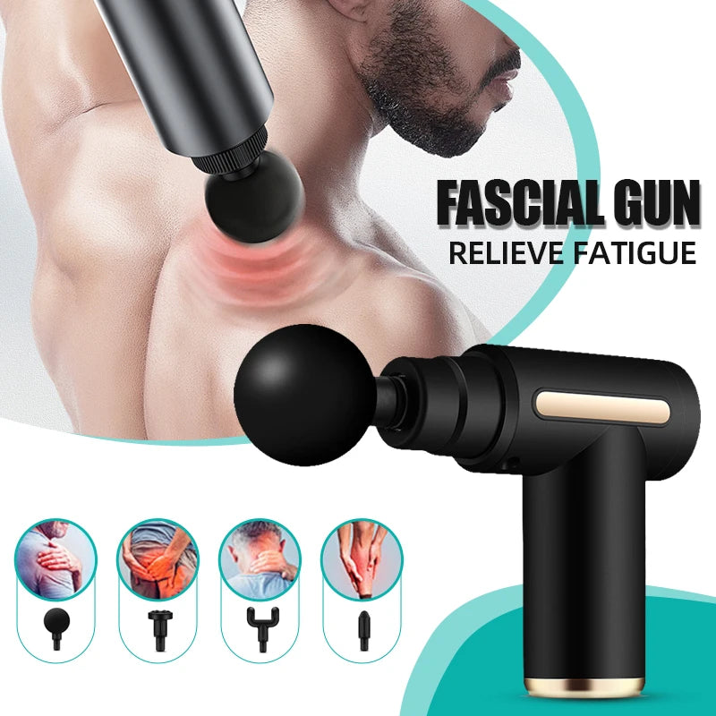 Fascia Gun Massager Instrument Portable Electric Vibrating Muscle Relaxation Tool for Sports Recovery Multifunctional