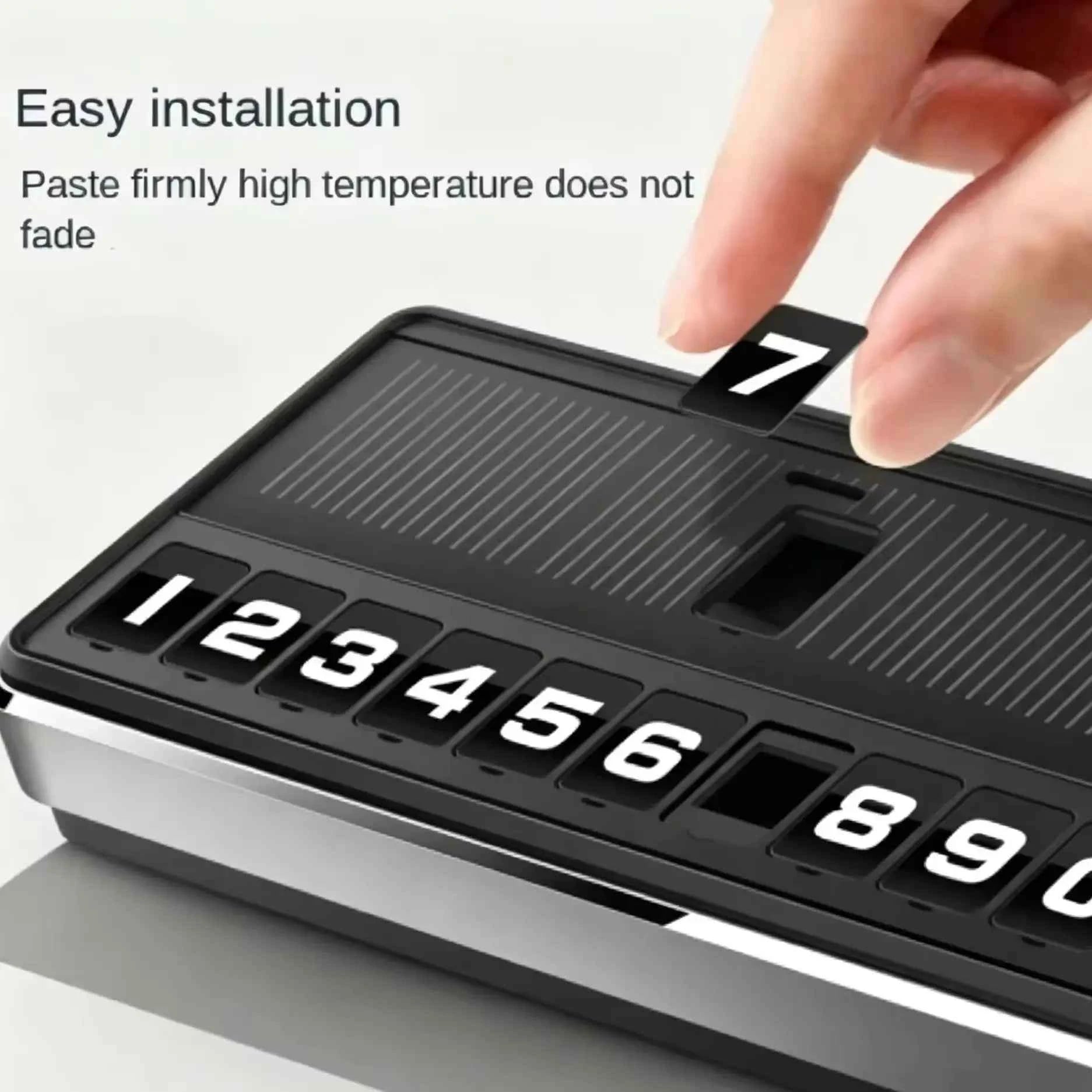 Solar Powered LED Temporary Parking Card, Multi-Number Hidden Plate, Car Parking Stop Gadget