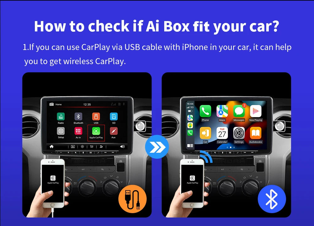 EKIY A2 Wired to Wireless Android Auto Adapter For Wired Android Auto Cars Smart Ai Box Bluetooth WiFi Spotify Auto Connect Map