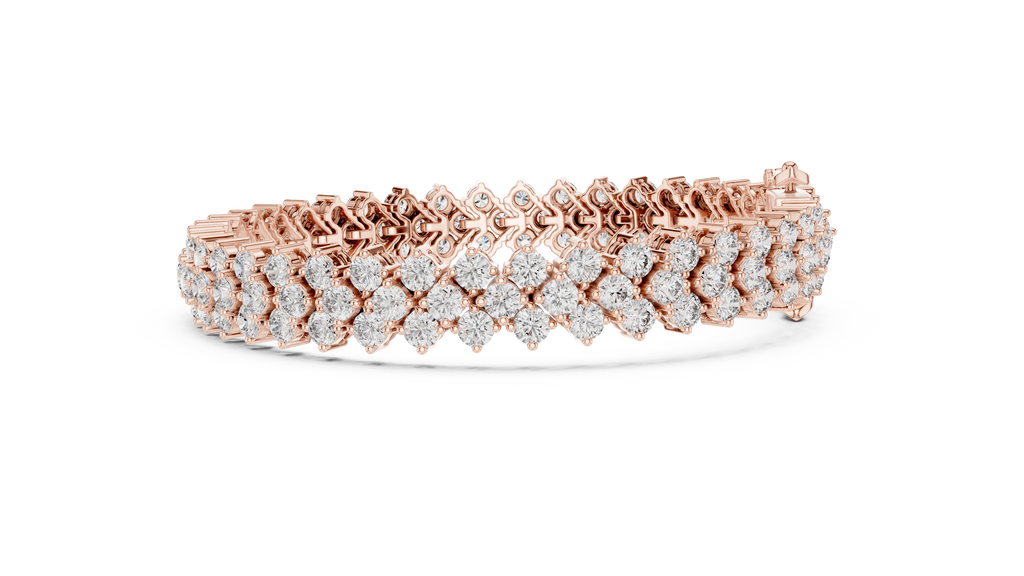 UNIQUE LAB GROWN CUT DIAMOND RHODIUM PLATED LUXURY TENNIS BRACELET SET 18KT WHITE GOLD DAILY OFFICE WEAR WEDDING ENGAGEMENT