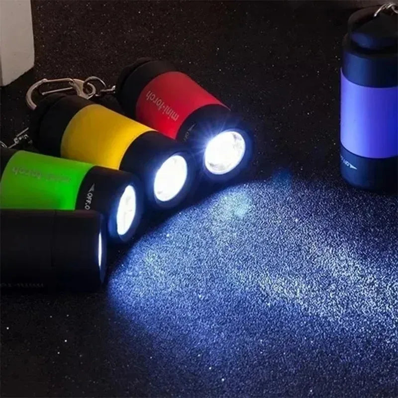 USB Rechargeable LED Pocket Keychain Flashlight Multifunctional Strong Light Waterproof for Outdoor Hiking Camping Mini