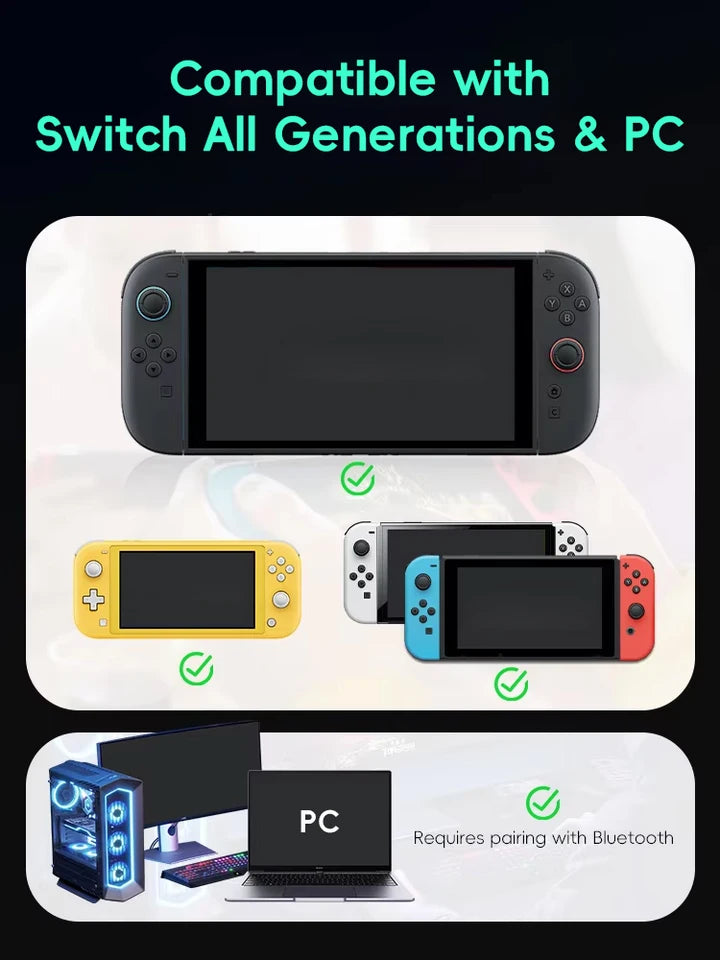Wireless Switch Game Controller – RGB, Turbo & Macro