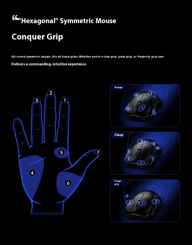 Rawm Leviathan V4 Gaming Mouse Native Dual 8k Lightweight Mouse Laptop Desktop Computer Esports Ergonomic Mice For Fps Pc Gamer