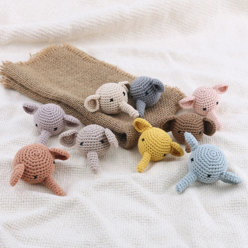 Crochet Animal Baby Pacifier Clip Accessories Handmade Knitted Bunny Teether Beads Newborn Nipple Clip Dummy Soother Holder Toy