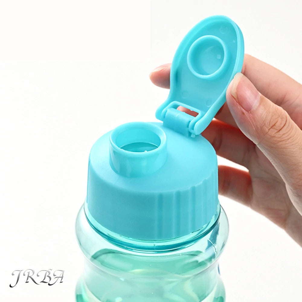 550ml Portable Plastic Water Bottle, Transparent Water Cup, Clamshell With Rope Design, Suitable For Fitness, Office, Outdoor