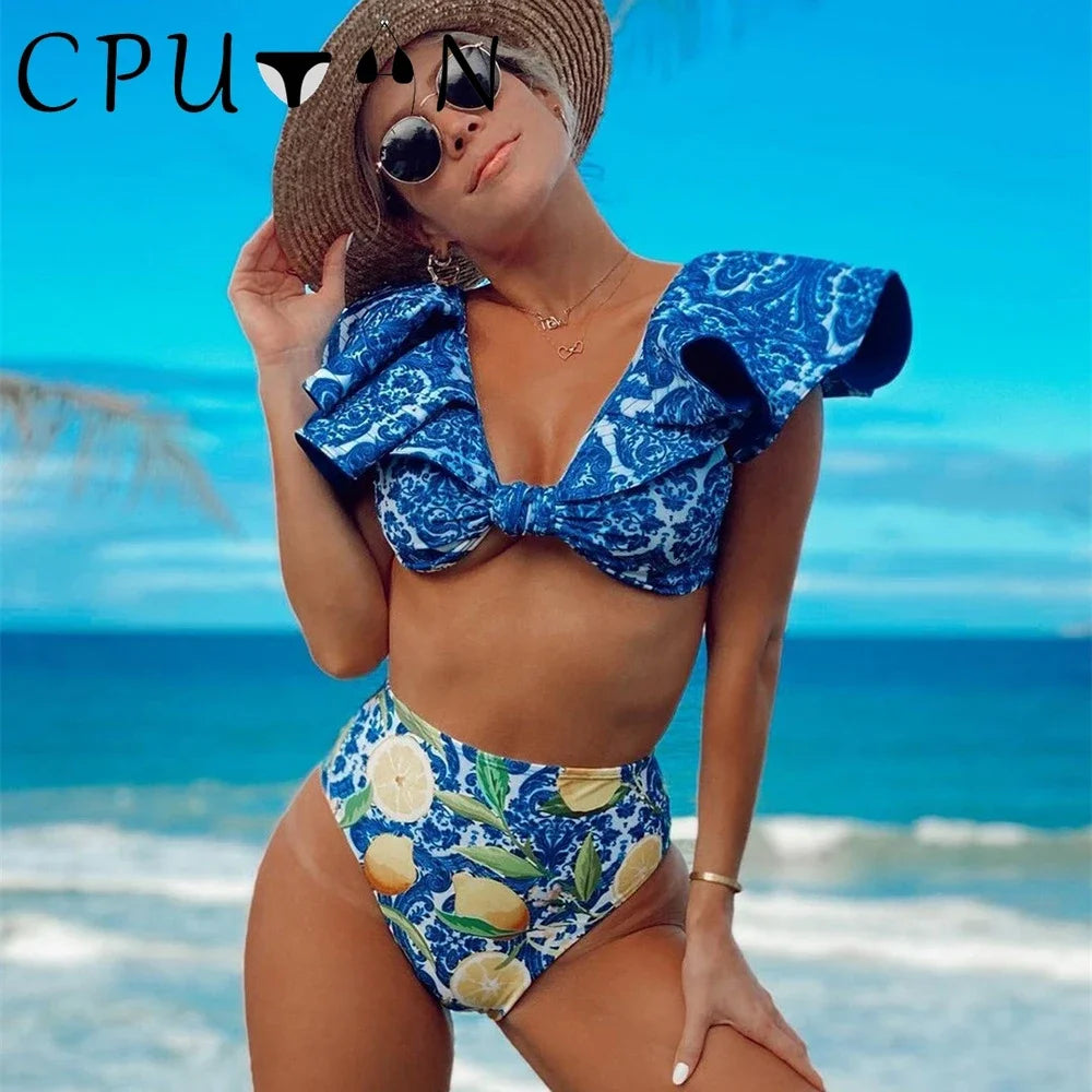 2026 New Sexy White 3D Flower Solid Two Piece Push Up Bikini Set Luxury Swimwear Women Swimsuit Beachwear Summer Bathing Suit