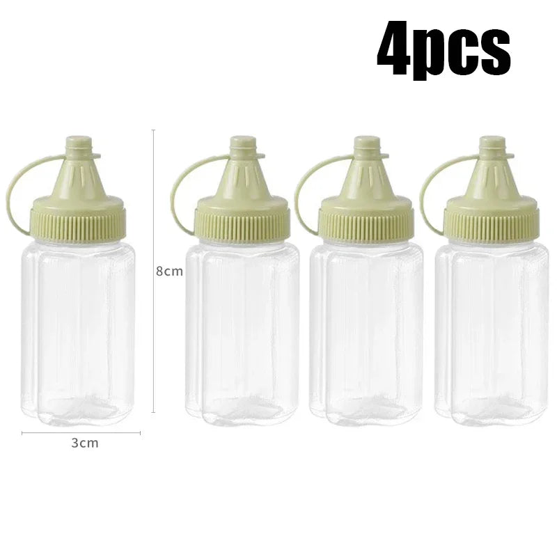 4Pcs Mini Sauce Bottles Condiment Dispenser Ketchup Bottle Mustard Salad Dressing Sauce Bento Container Kitchen Accessories