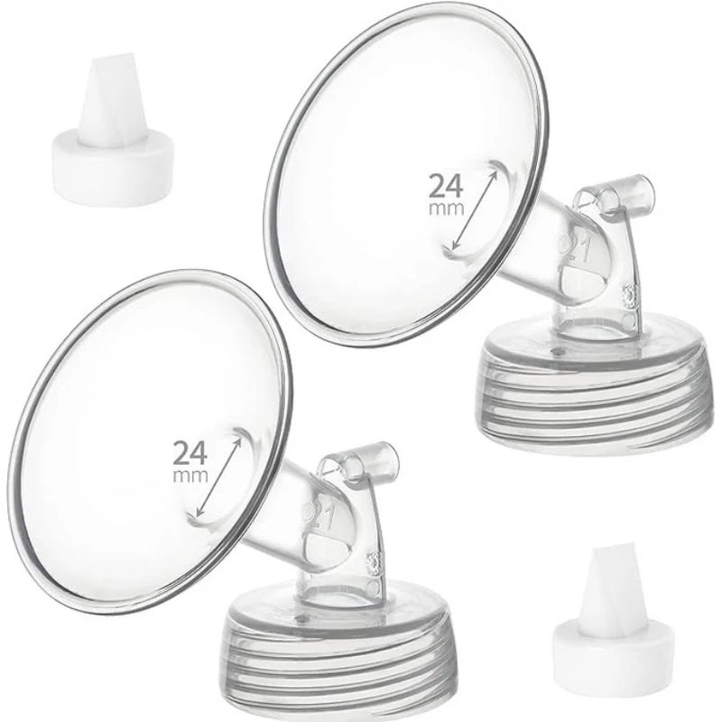 2 Flange and 2 Duckbill Valve Compatible with Spectra S1 S2 9 Plus Pump, Replacement Breast Pump Accessories