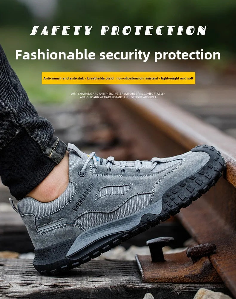 Anti Smash working shoes with steel toe Anti Puncture industrial Safety Shoes men Anti Scalding safety boots for electrician