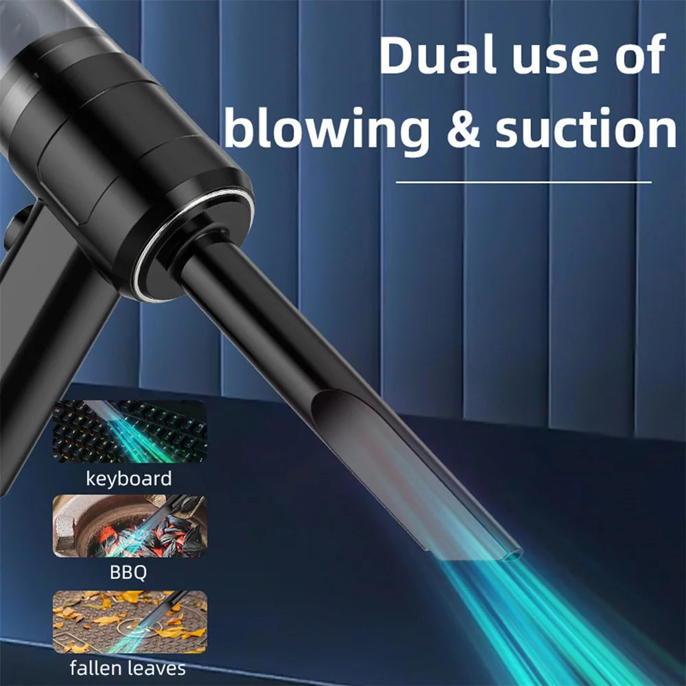 Handheld Vacuum Cordless High Power 15000PA Compressed Air Dust Collector Mini Portable Car Vacuum Cleaner Hairdryer