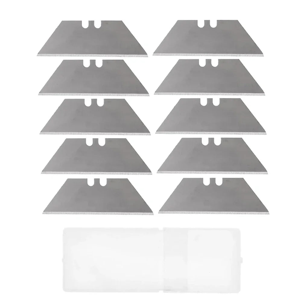 10 Pcs K-nife Blade 19mm Width SK5 Metal Utility K-nife Blades For Home School HandCraft Paper Box Cutting Trapezoid Blade