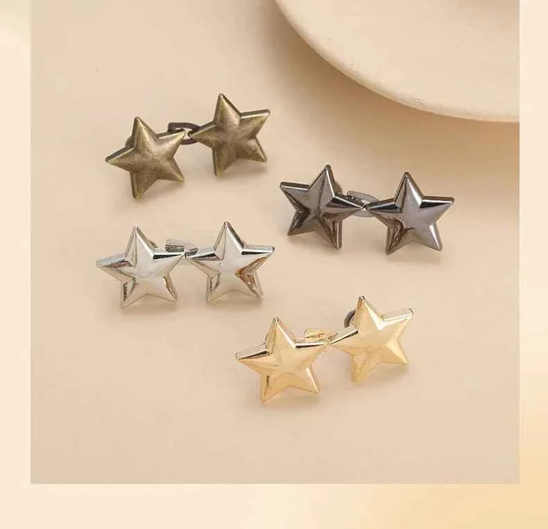 Mental Star Belt Adjustable Seamless Invisible Waistband Buckle Jeans Waist Tightening Tool Fashion Luxury Decoration Accessory