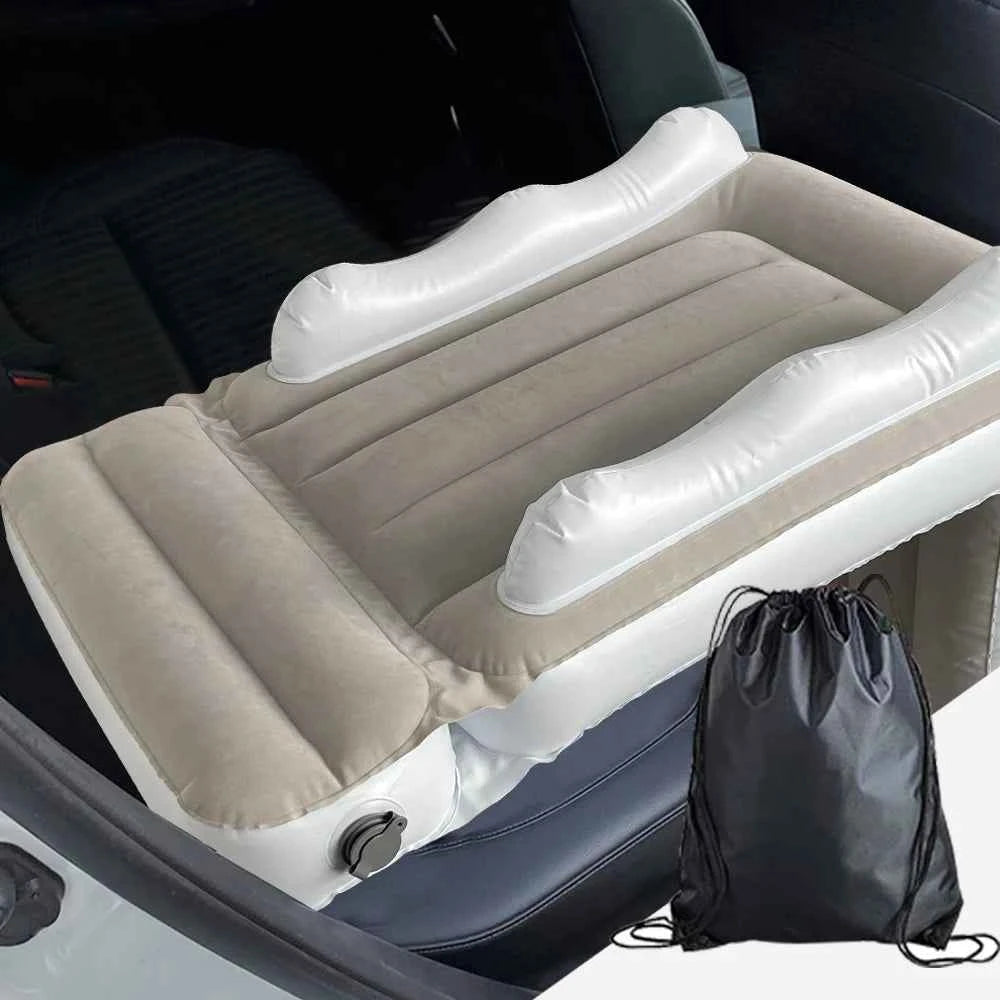 Infant Inflatable Mattress Kids Car Rear Car Mat Foldable Airplane Mattress Outdoor Travel Thickened Flocking Air Mattress