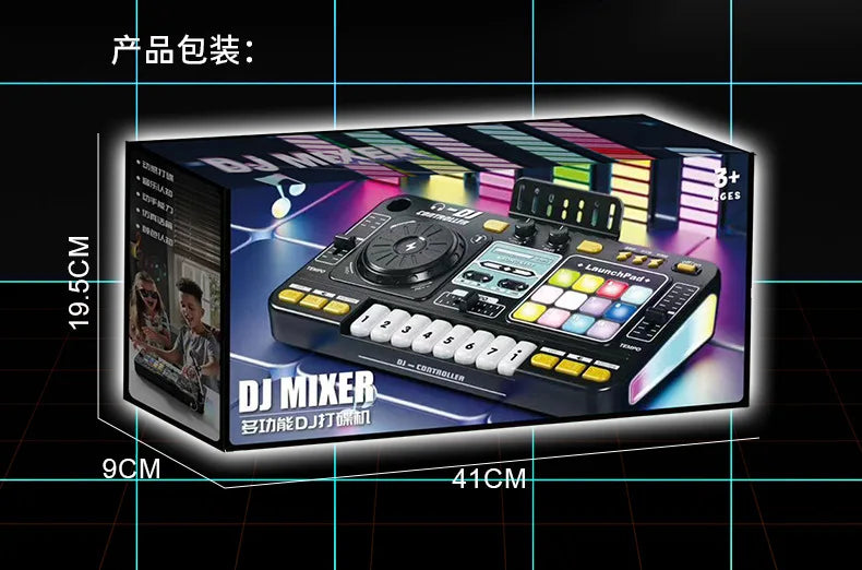 Kids Simulation DJ Mixer Controller Toys Multifunctional Music Effects Electronic Piano Keyboard Learning Birthday Gift Boy Girl