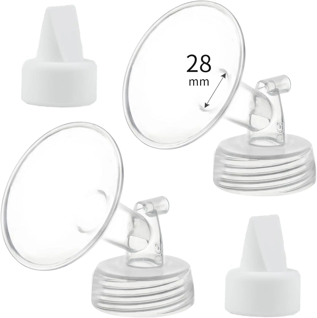2 Flange and 2 Duckbill Valve Compatible with Spectra S1 S2 9 Plus Pump, Replacement Breast Pump Accessories