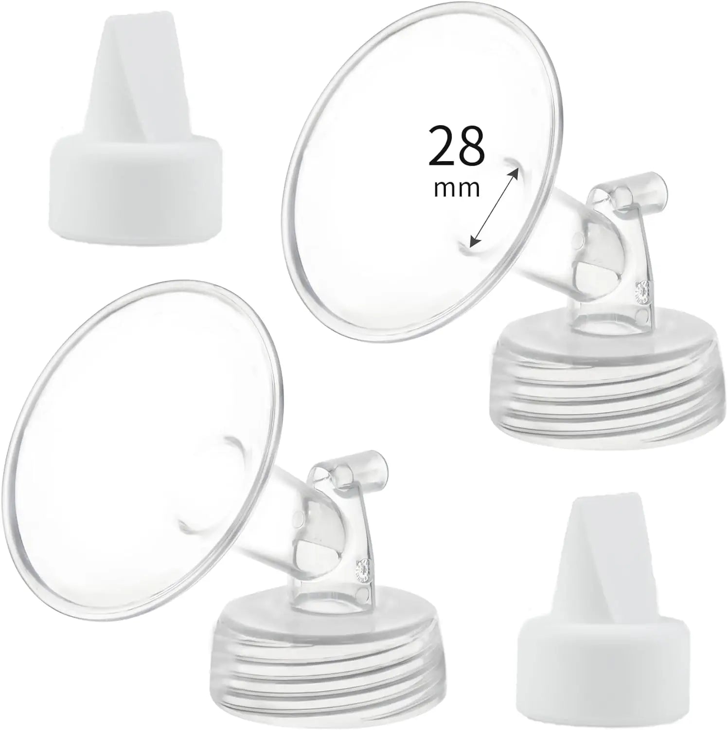 2 Flange and 2 Duckbill Valve Compatible with Spectra S1 S2 9 Plus Pump, Replacement Breast Pump Accessories