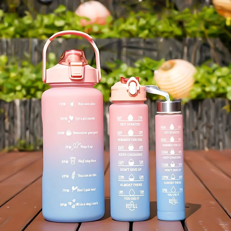 2 Liter Water Bottle with Straw Female Girls Large Portable Travel Bottles Sports Fitness Cup Summer Cold Water with Time Scale