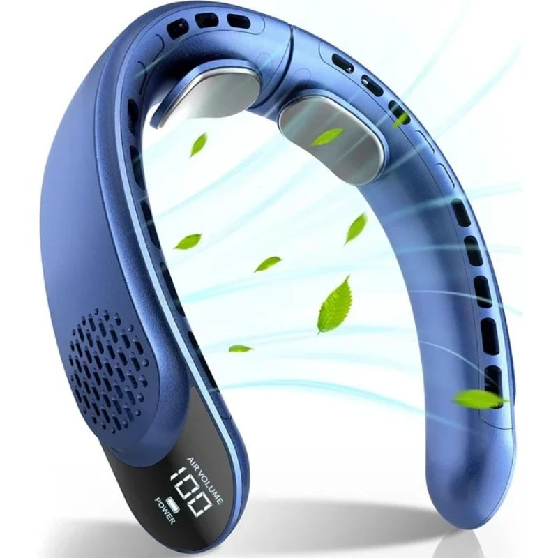 S8 Neck Fan 4 core motors Cooling Rechargeable Air Conditioning Fans Air Cooler 4000mAh Air Conditioner 3 Speed For Sports